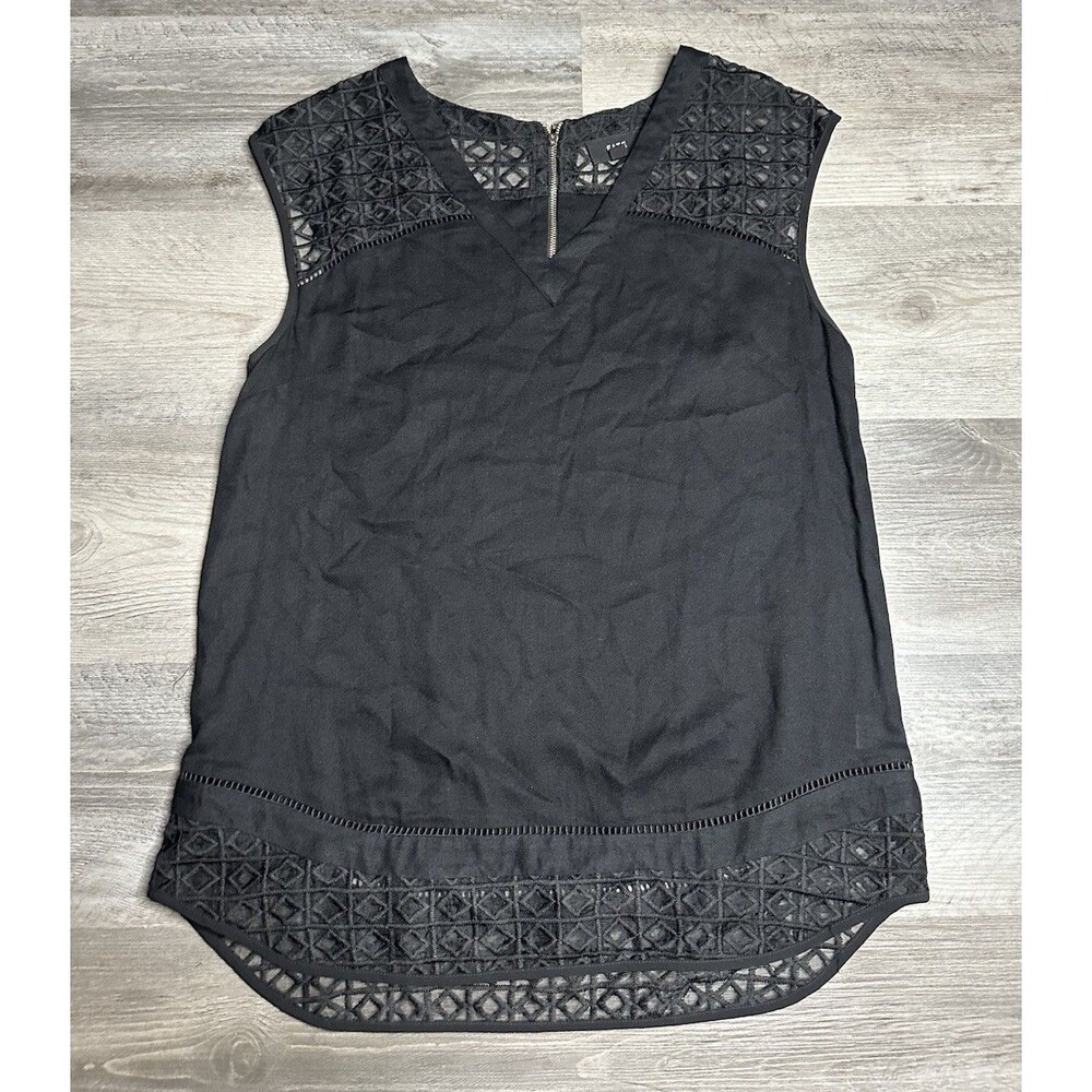 Fate McCall Lace Detail Top Blouse Black Sleeveless Stitch Fix Women’s Size XL